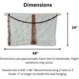 Large Wide Asymmetrical Macrame Wall Hanging