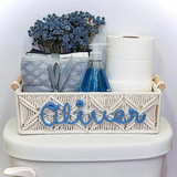 Personalized Macrame Basket | Cotton Yarn Storage Decor