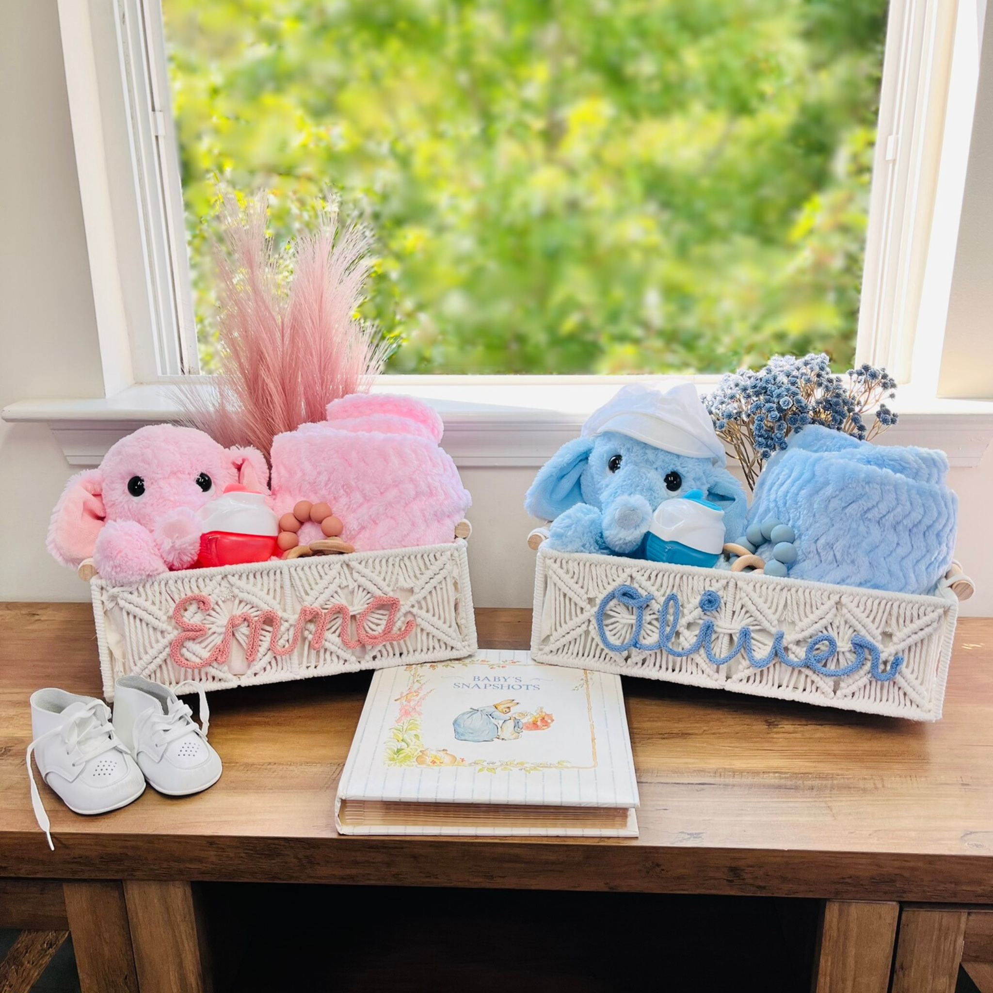 Personalized Macrame Basket | Cotton Yarn Storage Decor