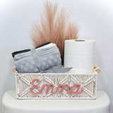 Personalized Macrame Basket | Cotton Yarn Storage Decor