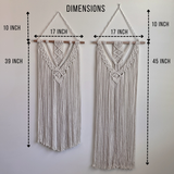 Large Long Macrame Wall Hanging | Extra-Long Straight or V-Cut