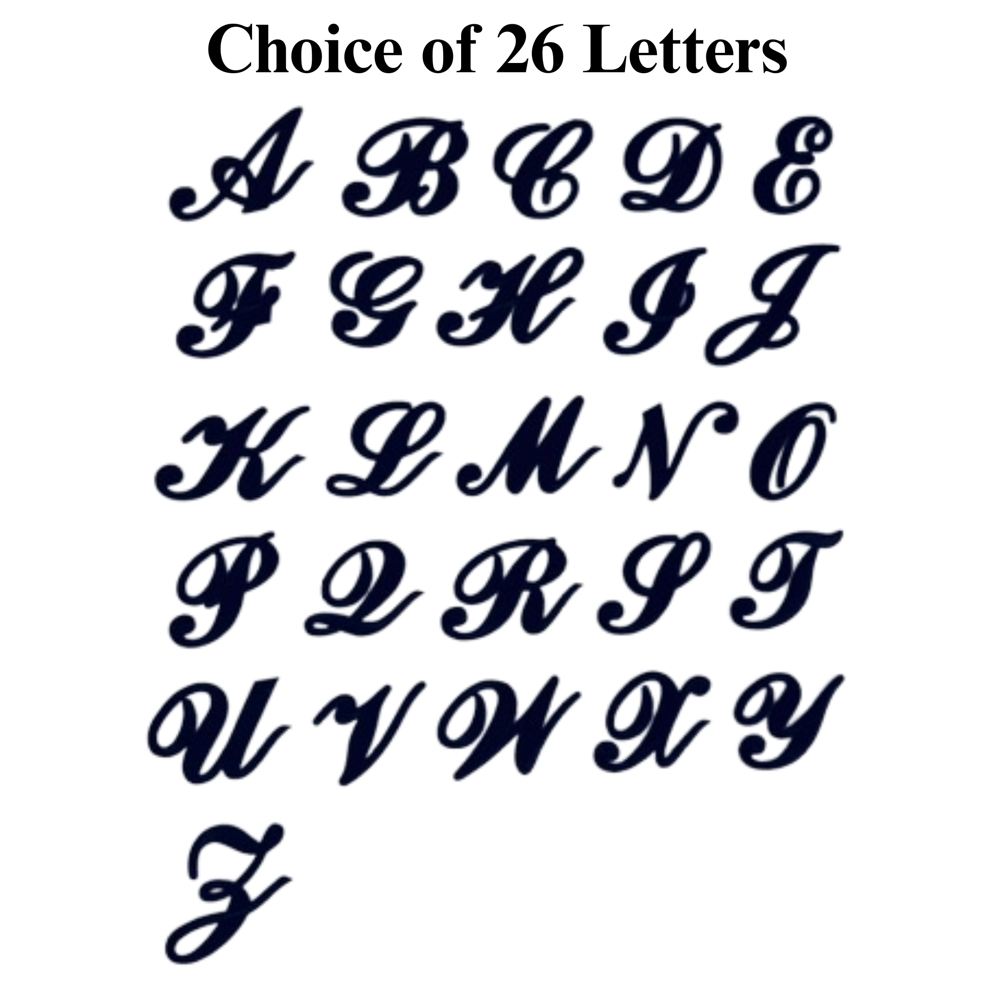 Black Embroidered Iron-On Letters – 2 Inch Raised Script Alphabet Patches