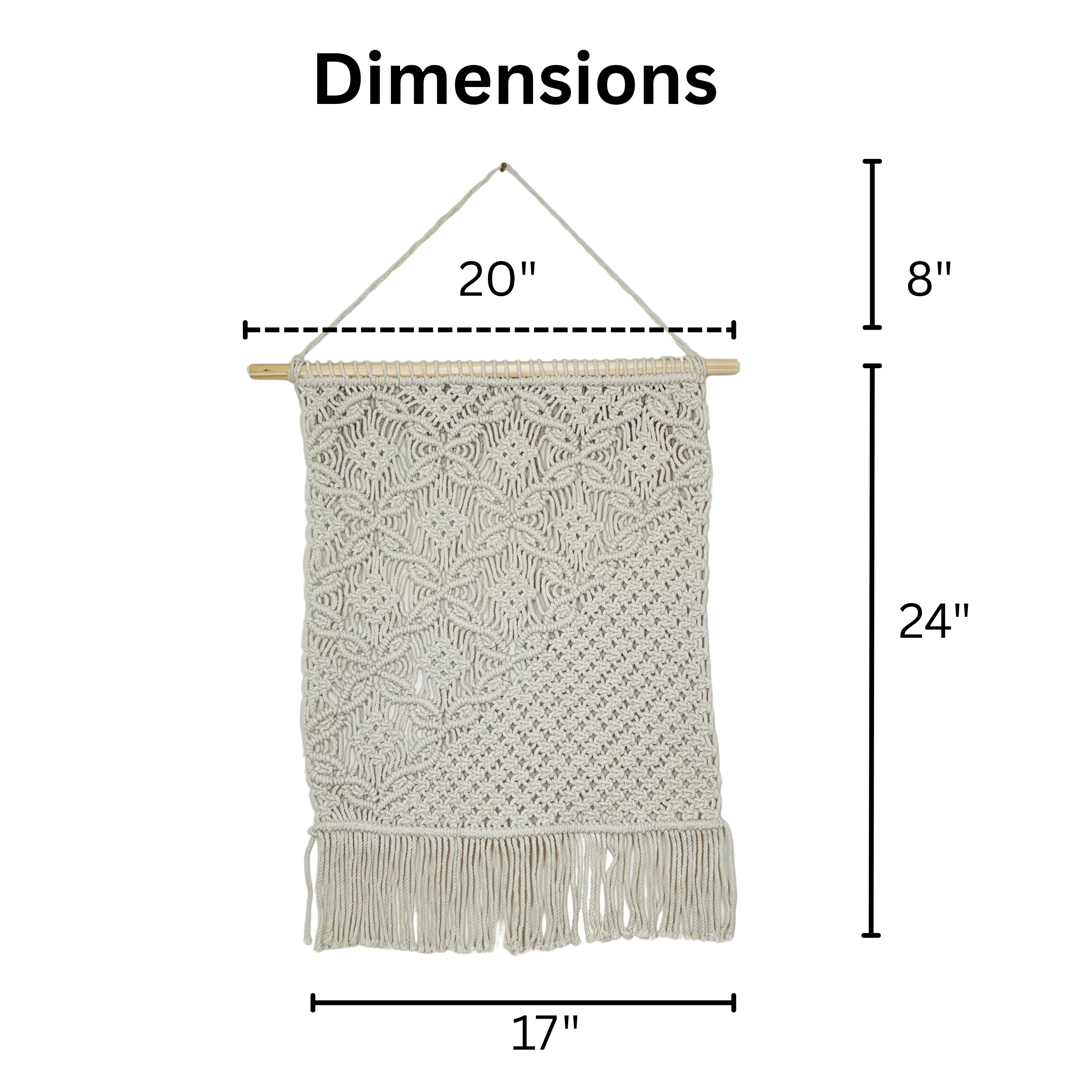 Medium Asymmetrical Macrame Wall Art | Boho Decor