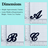 Black Embroidered Iron-On Letters – 2 Inch Raised Script Alphabet Patches