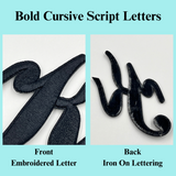 White Embroidered Iron-On Letters – 2 Inch Raised Script Alphabet Patches