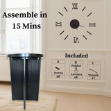 Fluted Black End Table | Solid Oak X-Base Side Table