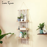 Macrame Wall Shelf 3 Tier | Boho Hanging Plant Shelf