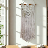 Large Long Macrame Wall Hanging | Extra-Long Straight or V-Cut