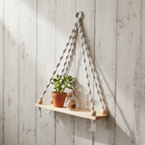 Macrame Wall Shelf 1 Tier | Boho Hanging Plant Shelf