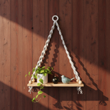 Macrame Wall Shelf 1 Tier | Boho Hanging Plant Shelf