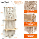 Macrame Wall Shelf 2 Tier | Boho Hanging Plant Shelf