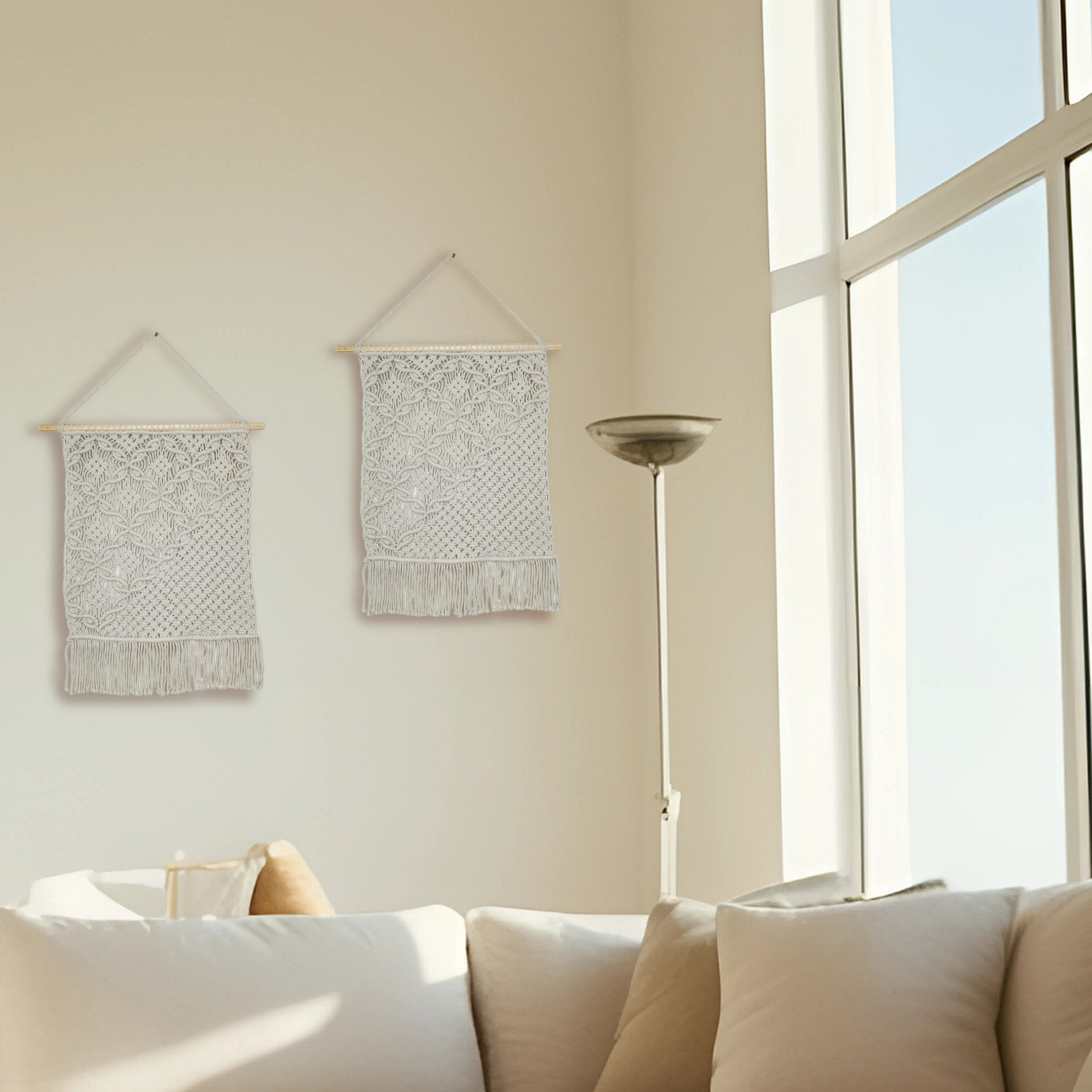 Medium Asymmetrical Macrame Wall Art | Boho Decor