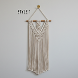 Large Long Macrame Wall Hanging | Extra-Long Straight or V-Cut