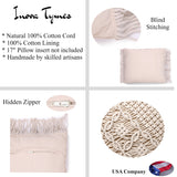 Personalized Macrame Pillow Cover with Fringe | Custom Boho 18x18 Pillow Cover