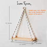 Macrame Wall Shelf 1 Tier | Boho Hanging Plant Shelf