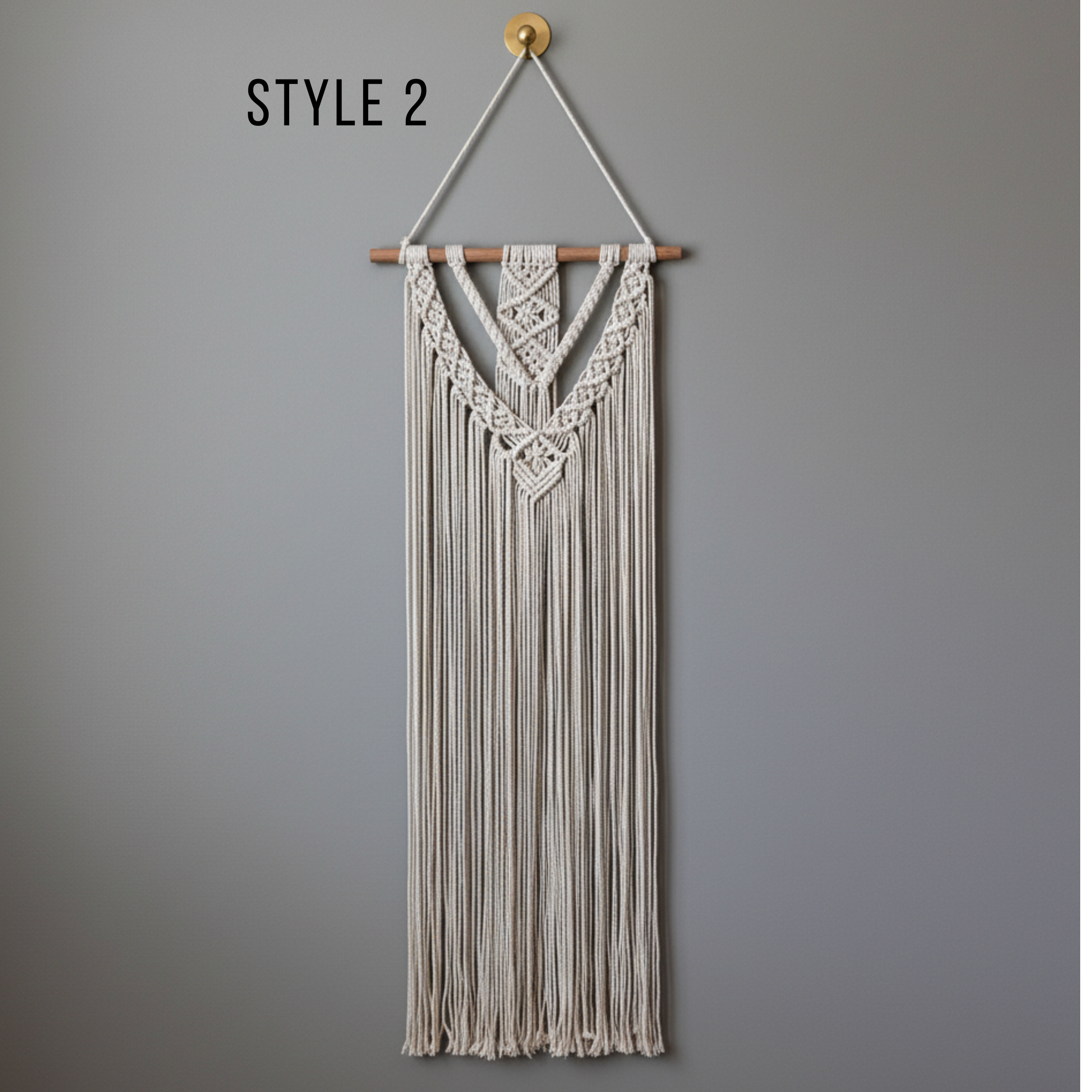 Large Long Macrame Wall Hanging | Extra-Long Straight or V-Cut