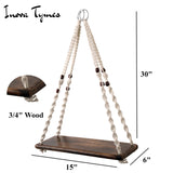 Macrame Wall Hanging Shelf | Mango Wood Boho Decor