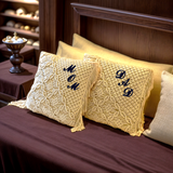 Personalized Macrame Pillow Cover with Fringe | Custom Boho 18x18 Pillow Cover